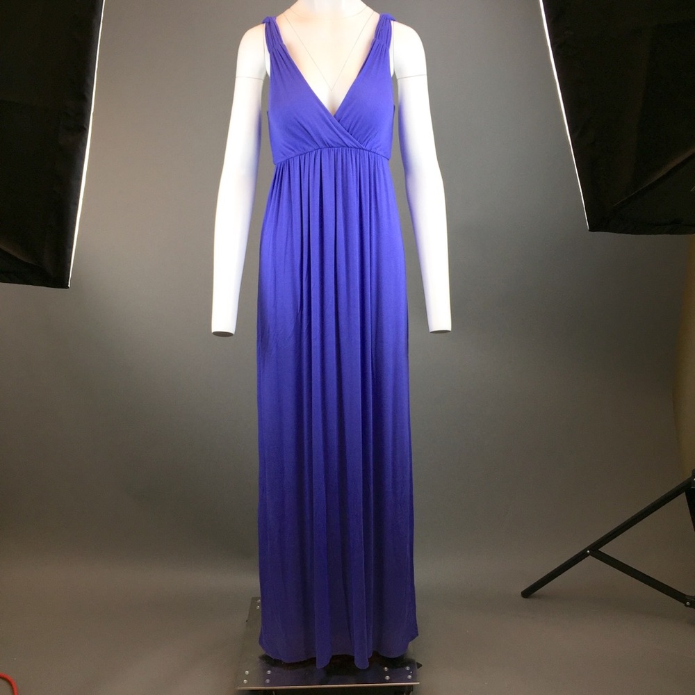 Purple V-Neck Maxi Dress